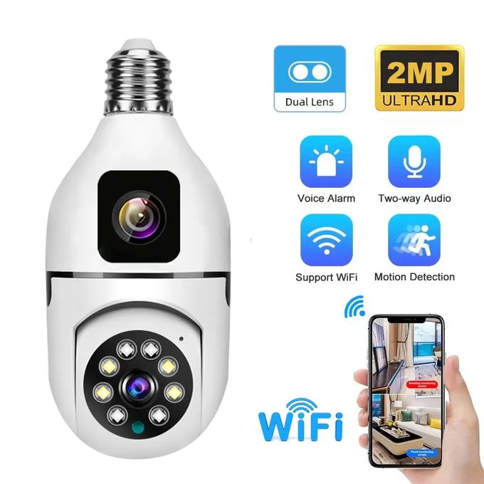2MP+2MP V380 Bulb WIFI Indoor Camera Dual Lens 2 2MP+2MP V380 Bulb WIFI Indoor Camera Dual Lens - Image 2