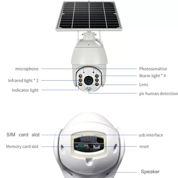 S10-4G UBox Mini Solar PTZ Camera 3MP HD HD Metallic 2 S10-4G UBox Mini Solar PTZ Camera 3MP HD HD Metallic - Image 2